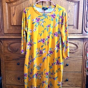 Soft mini dress, floral fall dress, floral long sleeved dress, floral swing dres